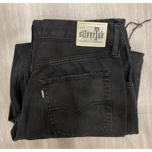 Levi's Silver Tab 94 Baggy Distressed Jeans Black Size 31 90's Style Womens